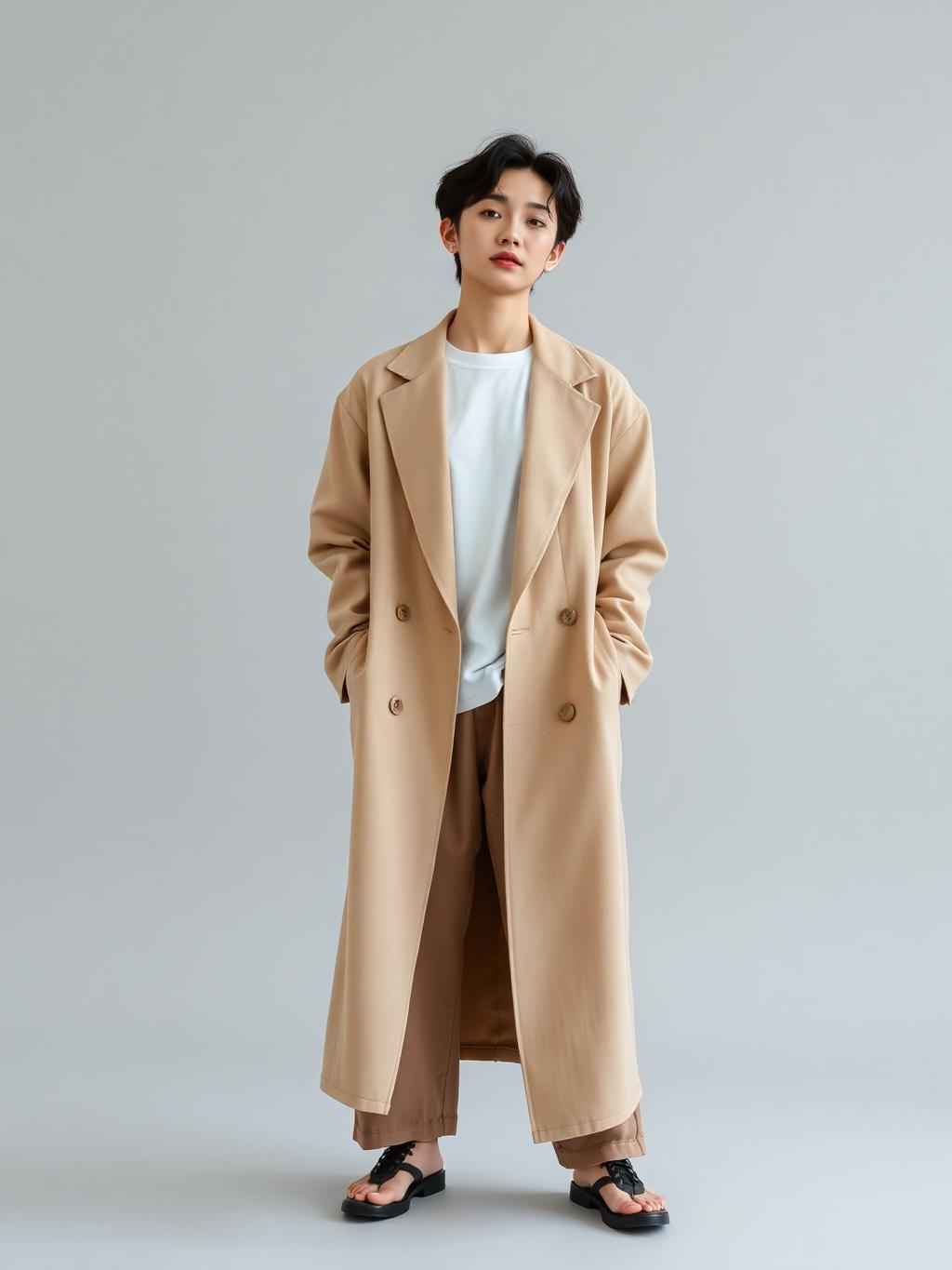 The Minimalist Oversized Blazer worn open over a plain tee